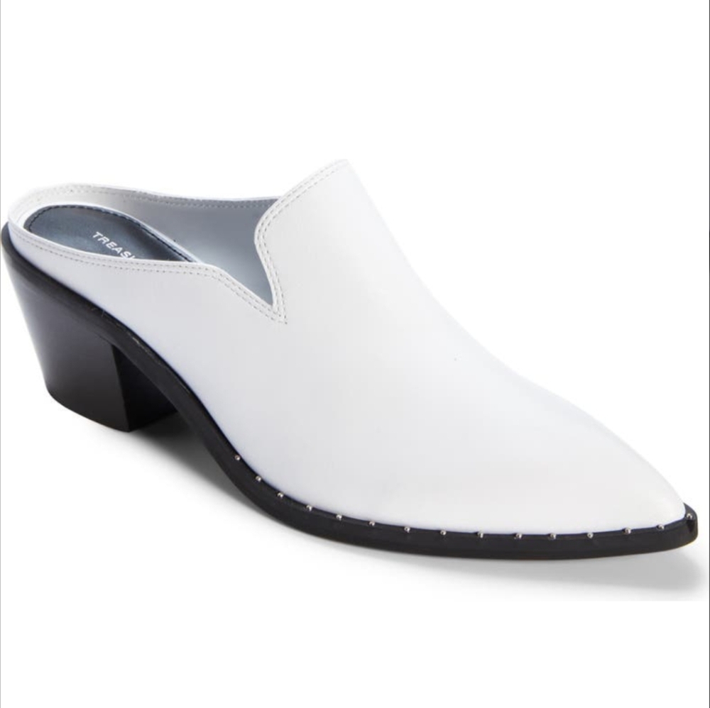 Treasure & Bond Hayden Studded Mule White Size 8.5